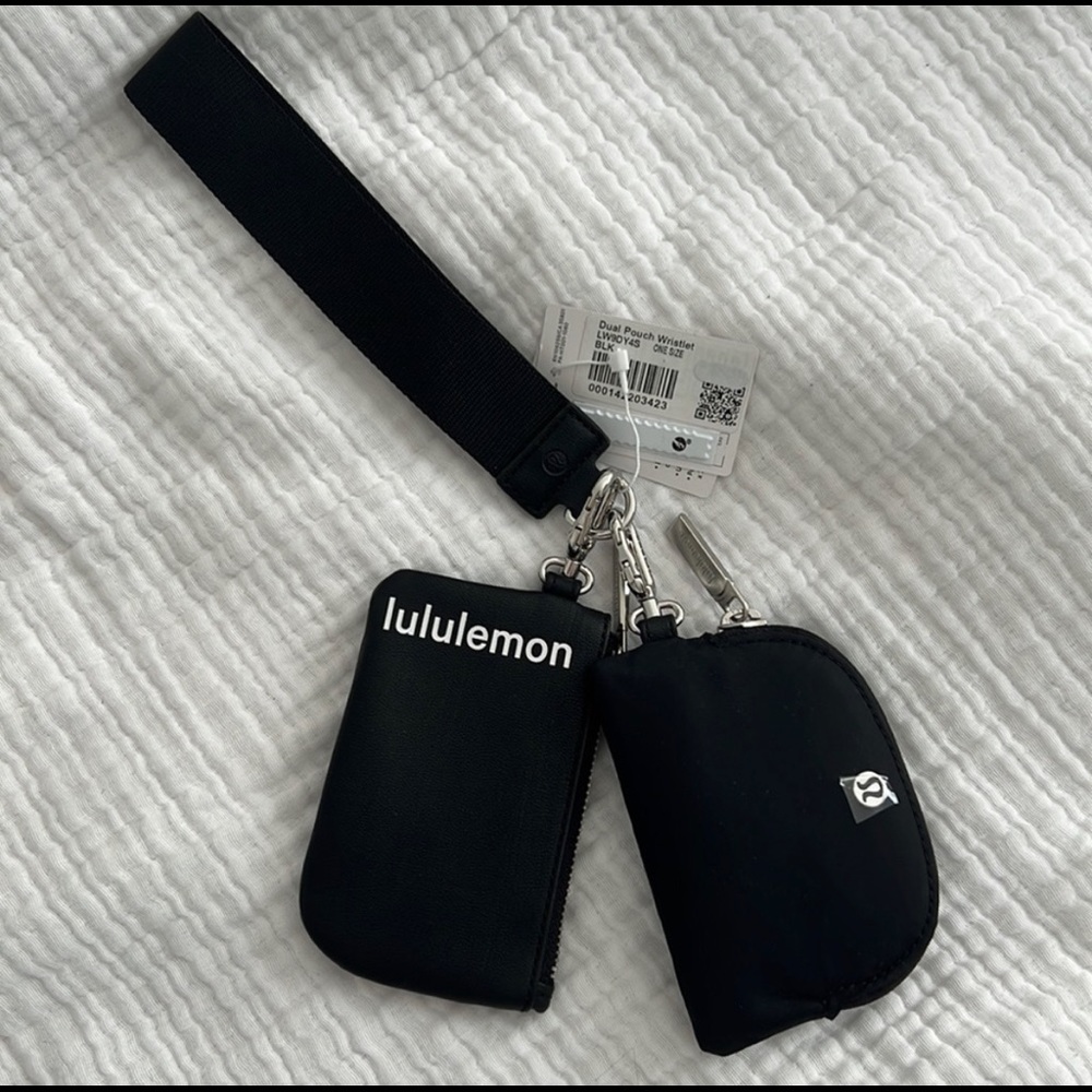 🍋NWT Lululemon Dual Pouch Wristlet Black BLK
